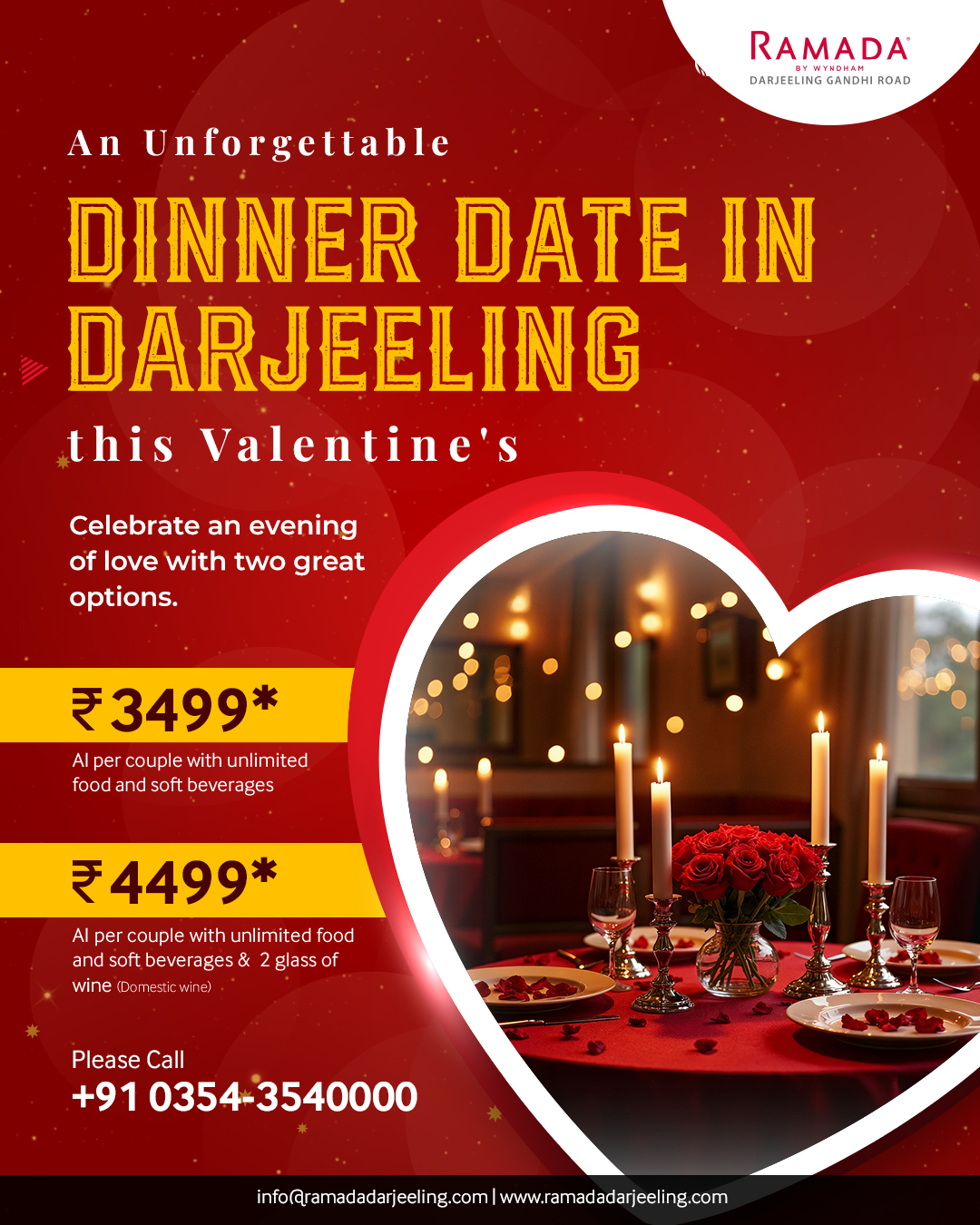 The best Valentine's Day Dinner Offer in Darjeeling is Here!